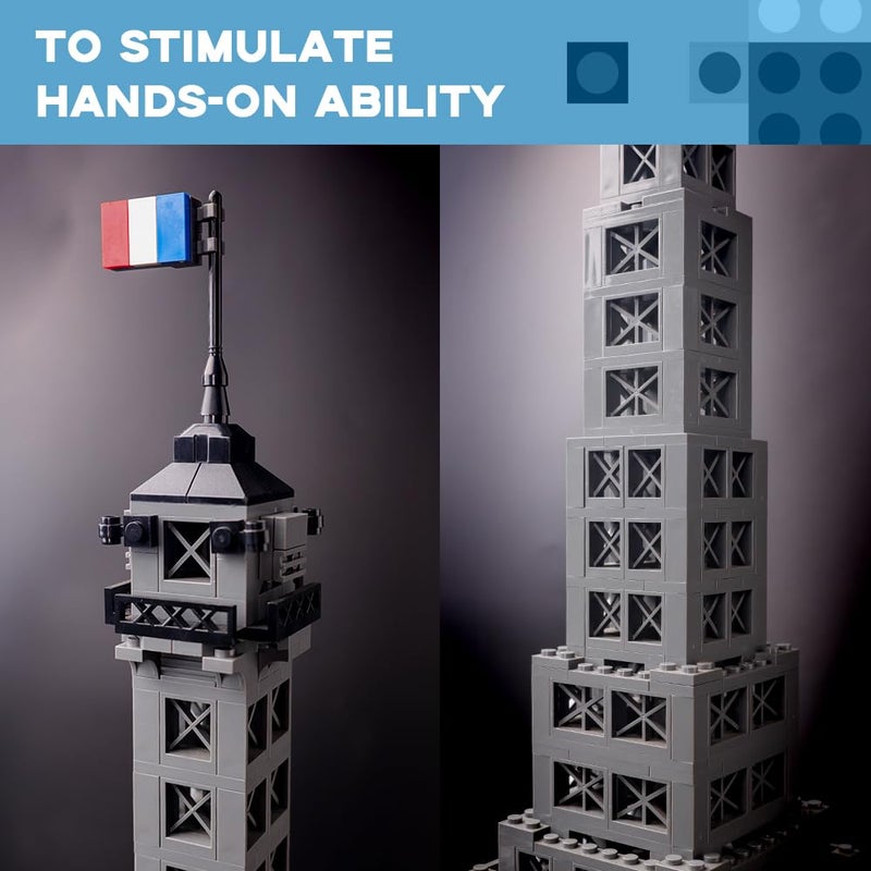 ArtorBricks Eiffel Tower Architecture Model Kit - 976-Piece Premium Building Set for Collectors, Detailed Display & Thoughtful Gift Idea - Image 4